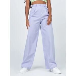 Princess Polly Dalia Wide High Waisted Leg Pants Purple Size 10